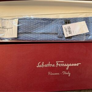 Salvatore Ferragamo Blue Geometric Silk Tie